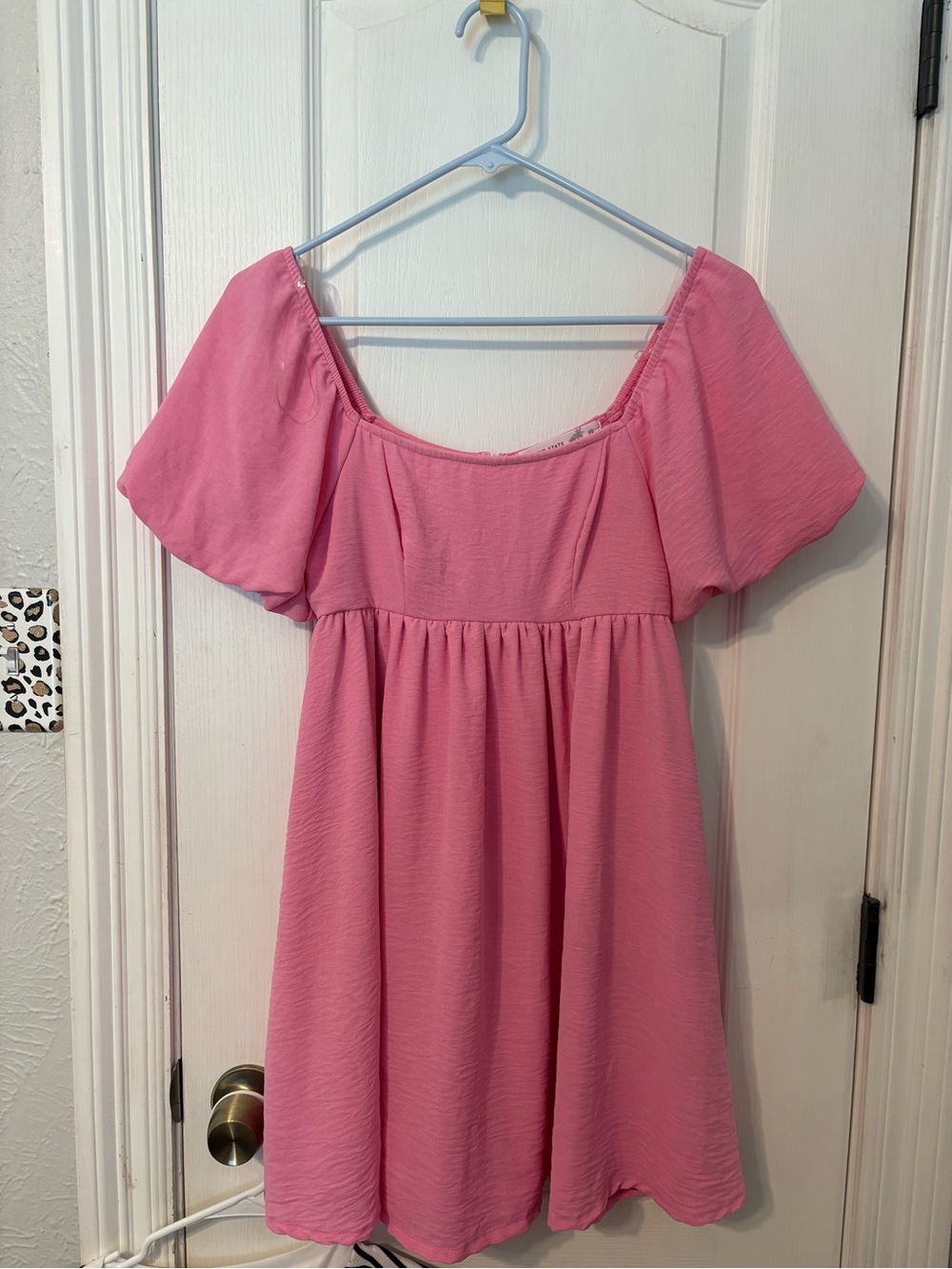 Altar'd State Pink Off-Shoulder Flutter Sleeve Dress